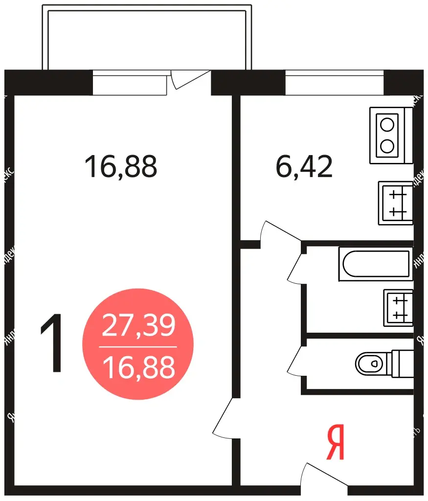 1-к · 30,4 м² · 3/5